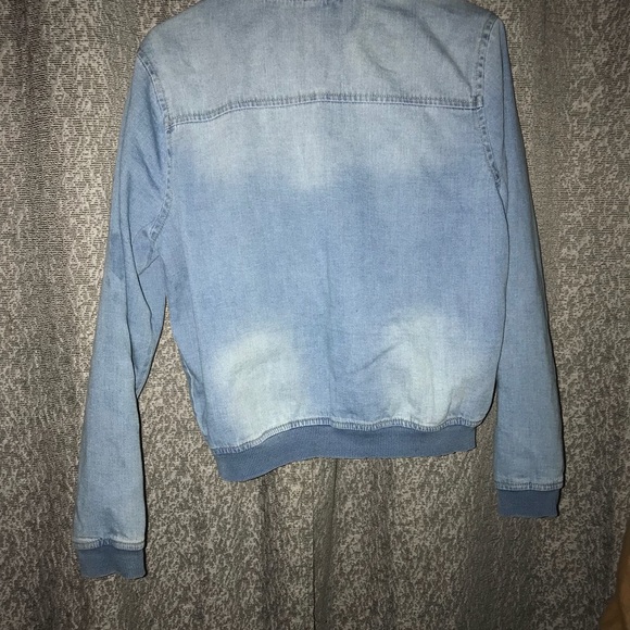 💔SOLD💔 Denim bomber jacket - Picture 3 of 5
